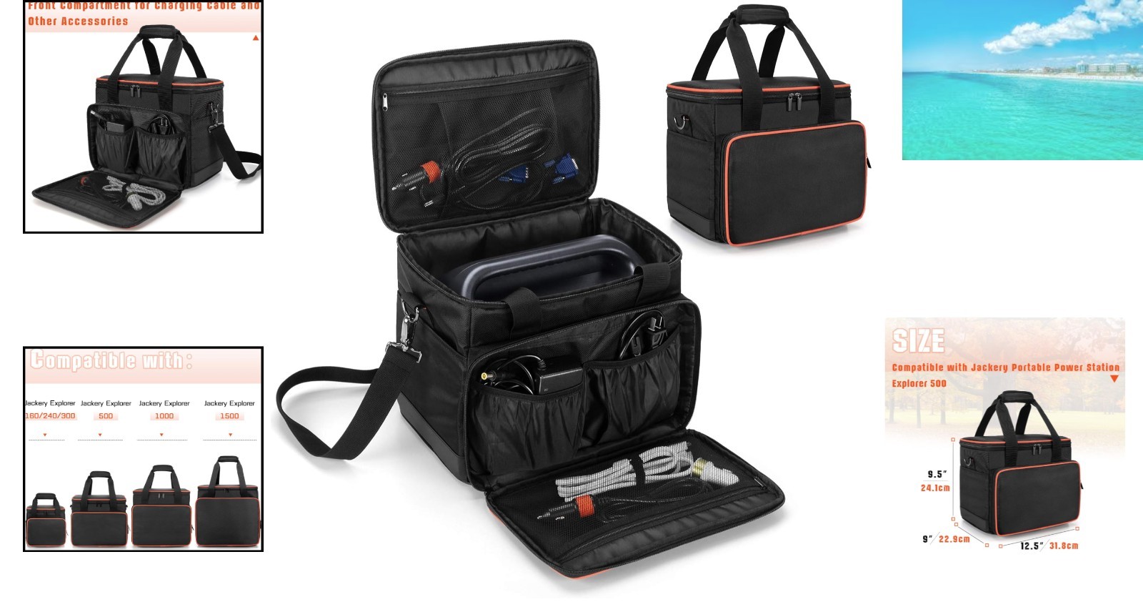 Adjustable Shoulder Strap Case for Jackery Explorer 500 – Lightweight & Durable