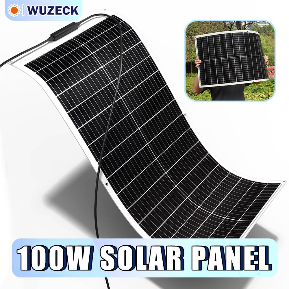 100W Flexible Solar Panel Mono Waterproof Module 12V Charging for RV Boat Camp