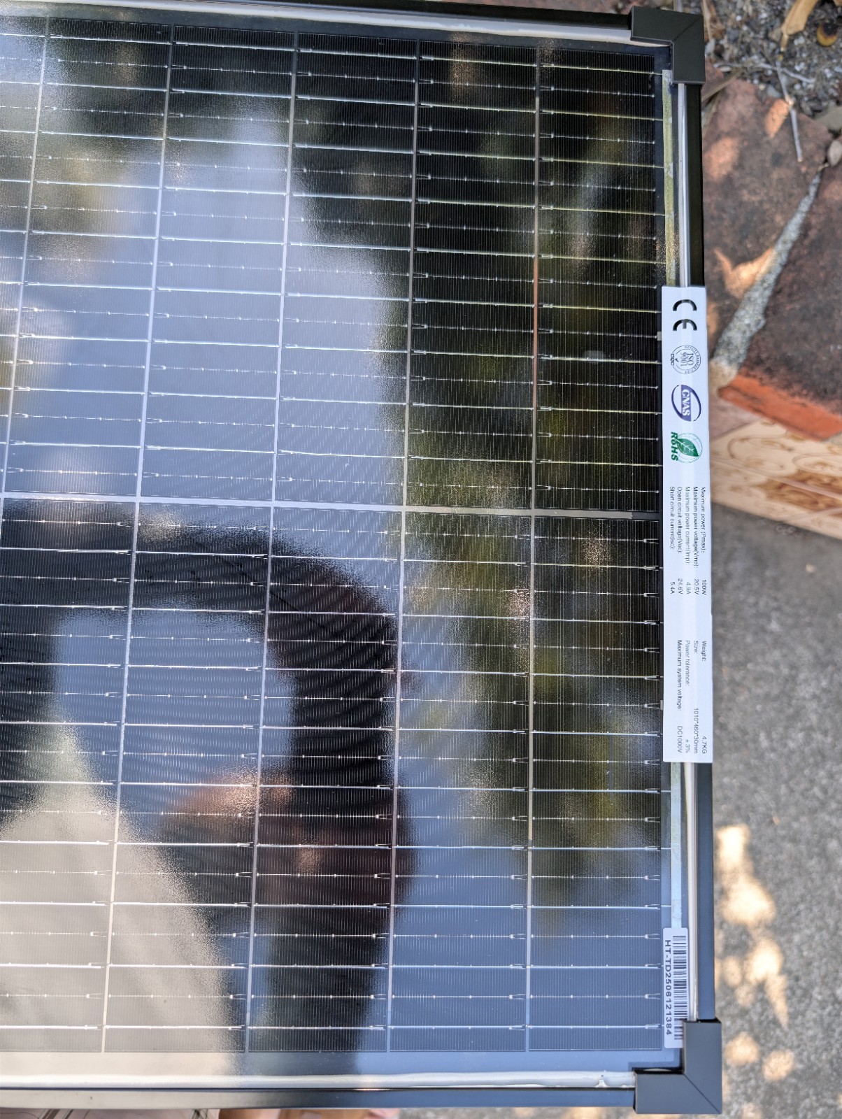 Werchtay 100W Monocrystalline Rigid Solar Panel 24.6V Black 1010x460x30mm