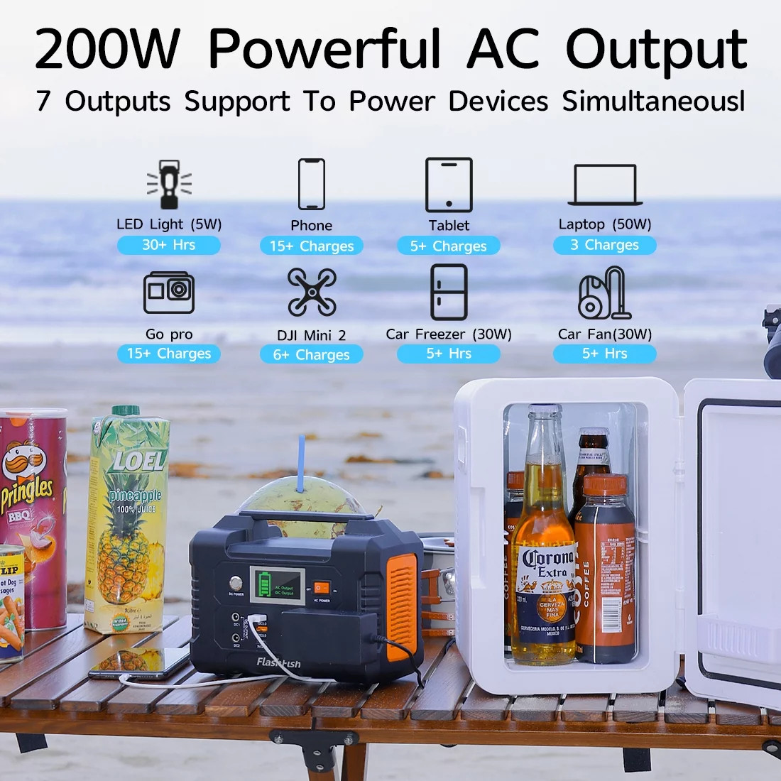 200W Portable Power Station, 40800Mah Solar Generator, Portable Generator for Ca