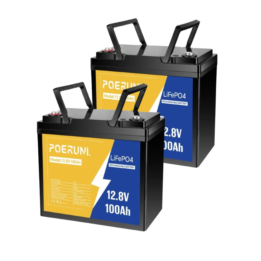 1/2/4Pack 12V 100Ah LiFePO4 Lithium Battery Built-in BMS Deep Cycle for Solar RV