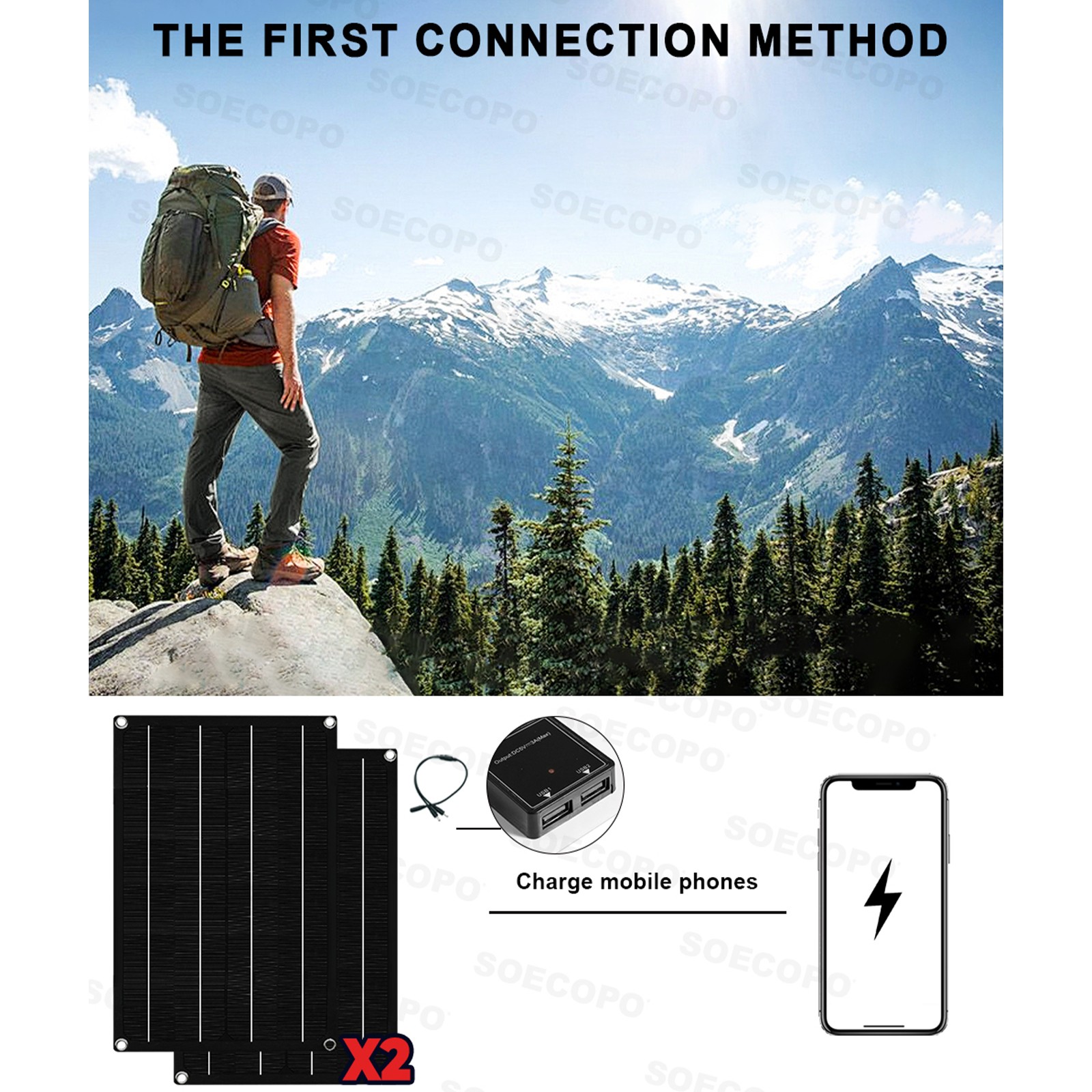 10000W Solar Power System Kit 12Vto110V/220V+2pcs Solar Panels+ 100A Controller