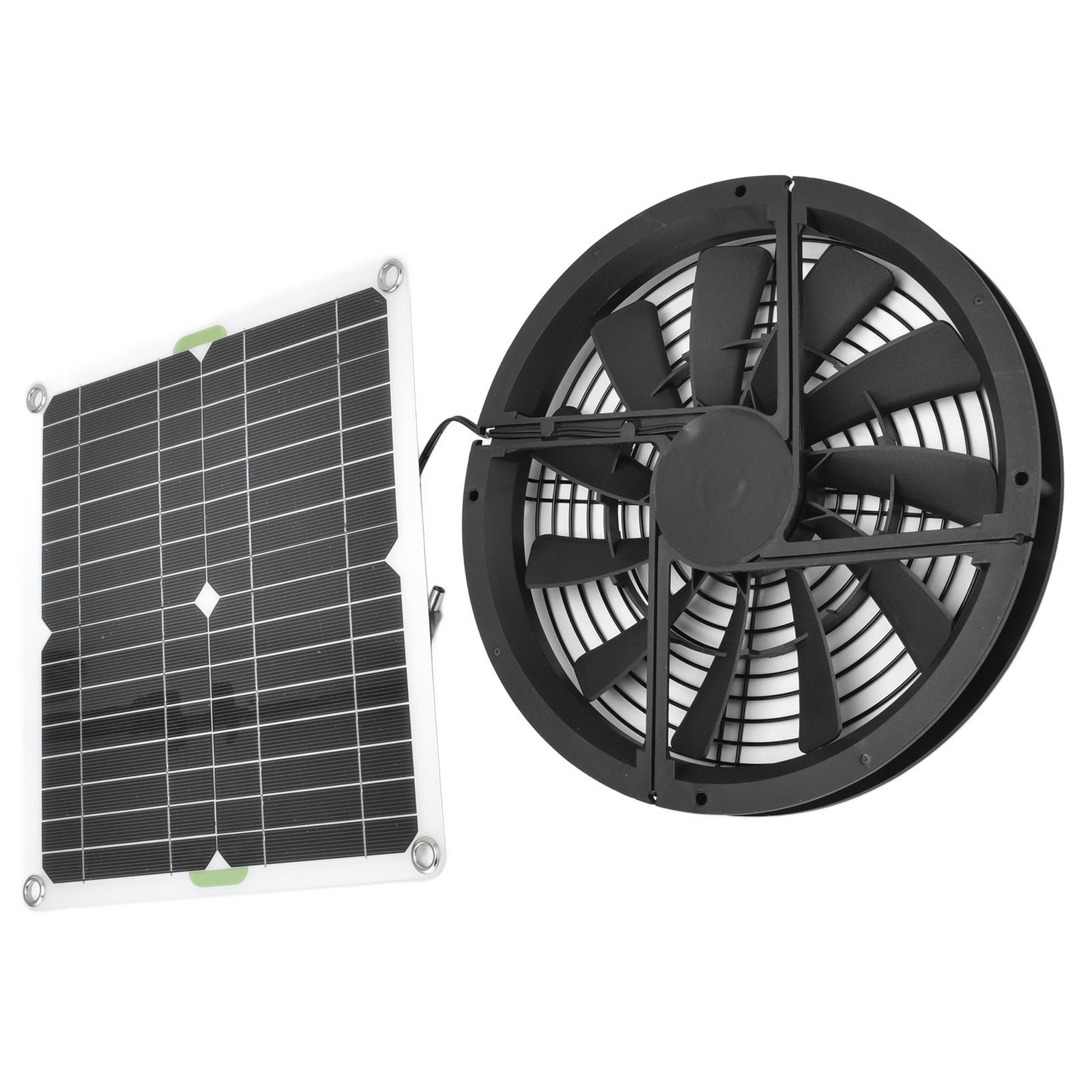 Solar Panel Fan Kit 10in 100W Waterproof Solar Panel Round Ventilation OKCZ