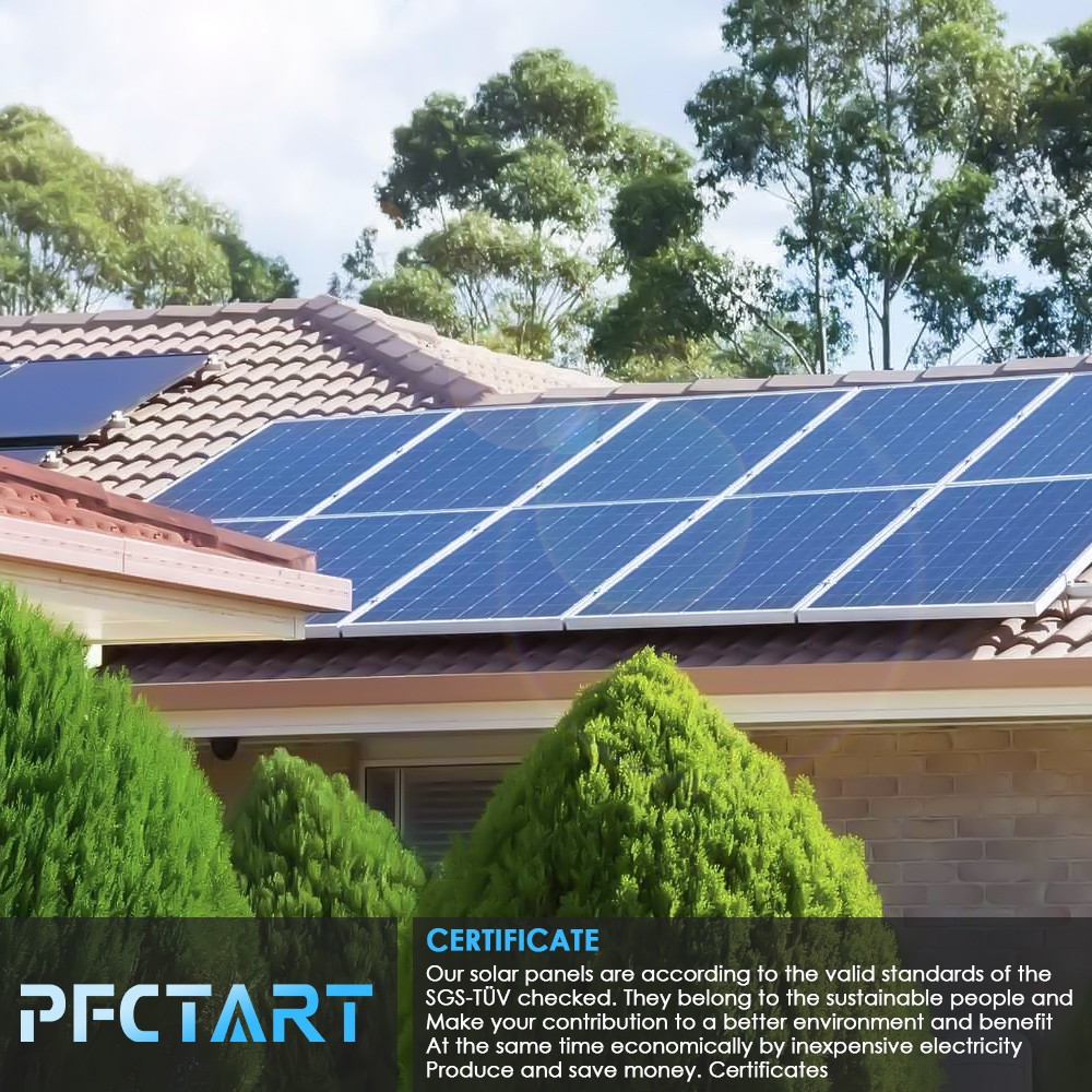 PFCTART 200W 12V Solar Panel High Efficiency Monocrystalline Module RV Boat Home