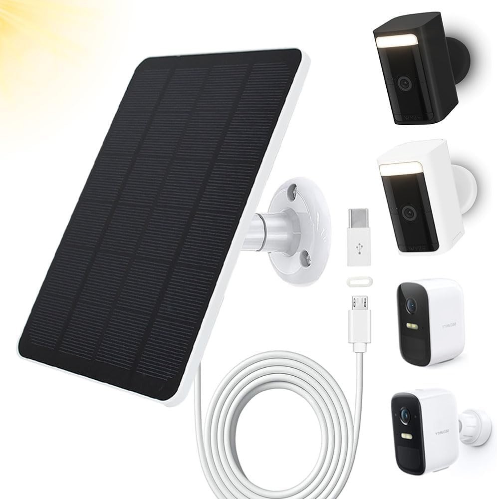 Adjustable Mount Solar Panel for WYZE EufyCam Pro Wireless Security Cam