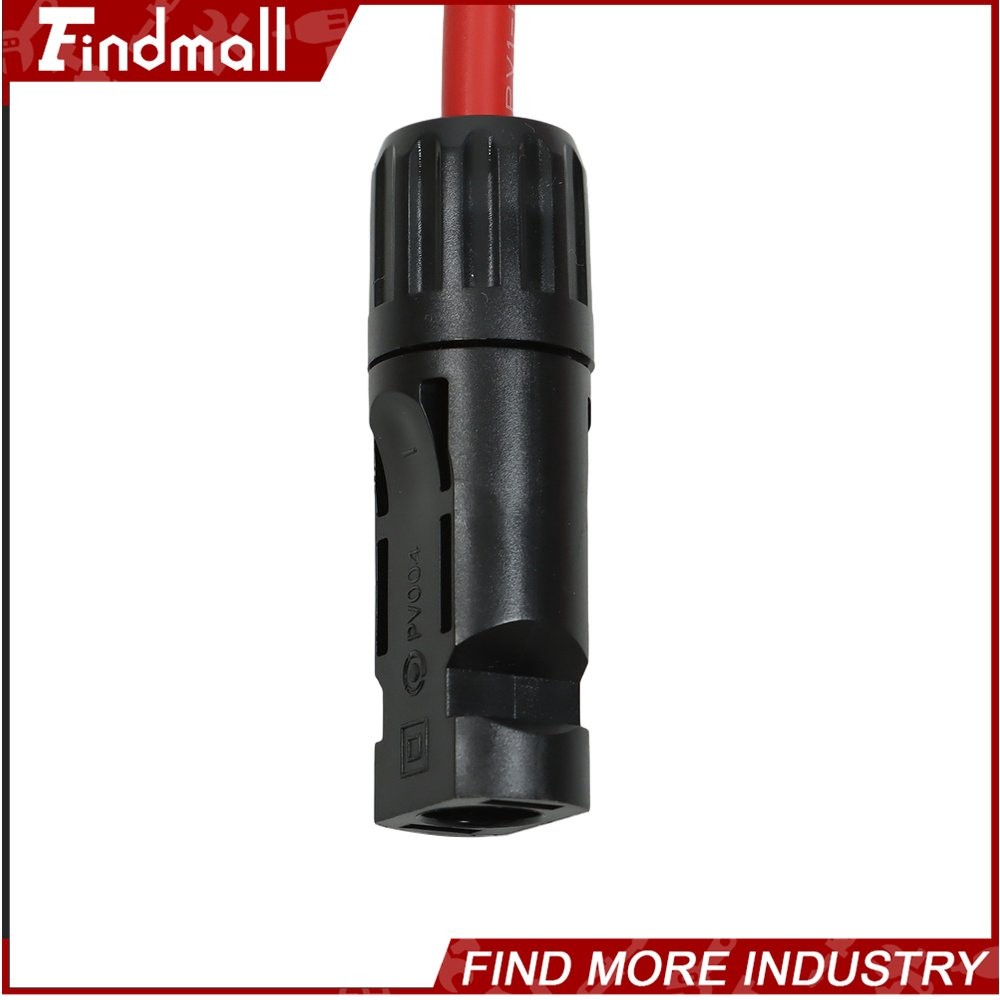 Findmall 5 Feet 10AWG Black + Red Solar Panel Extension Cable Wire Connector