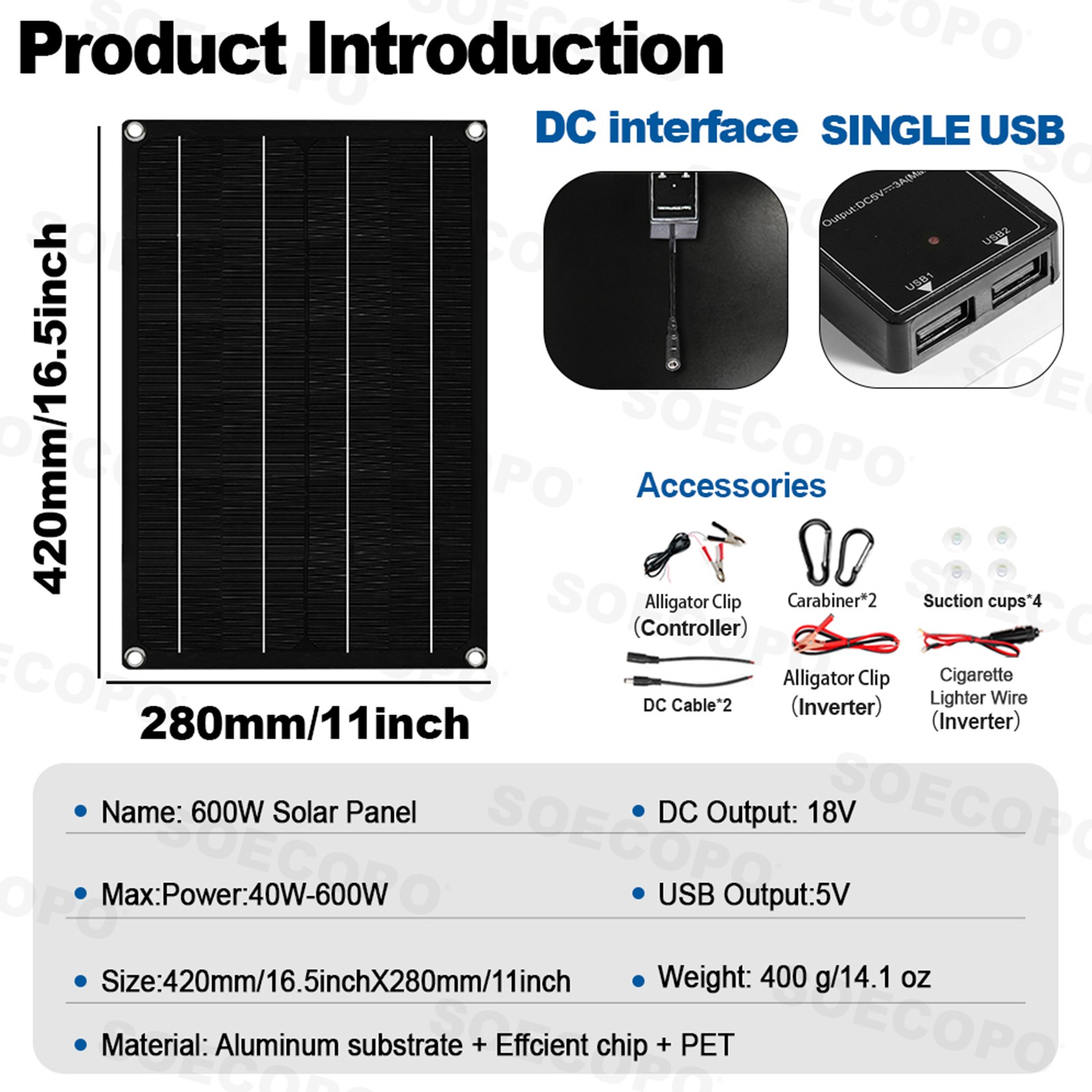 10000W Solar Power System Kit 12Vto110V/220V+2pcs Solar Panels+ 100A Controller