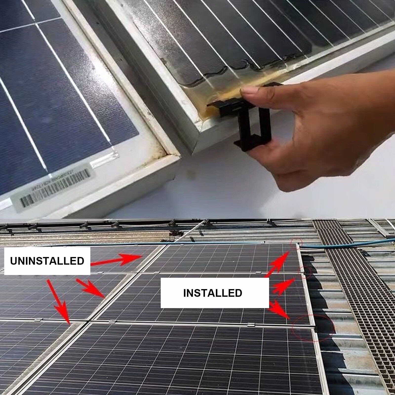 30/35/40/45mm Solar Panel Photovoltaic Frame Water Drain Water Diversion Clips