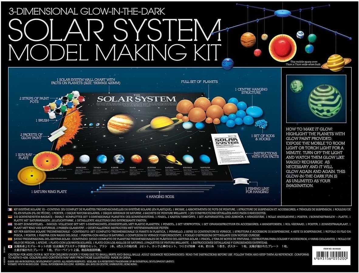 3D Glow-in-the-Dark Solar System Mobile Making Kit – DIY Science Astronomy Le…