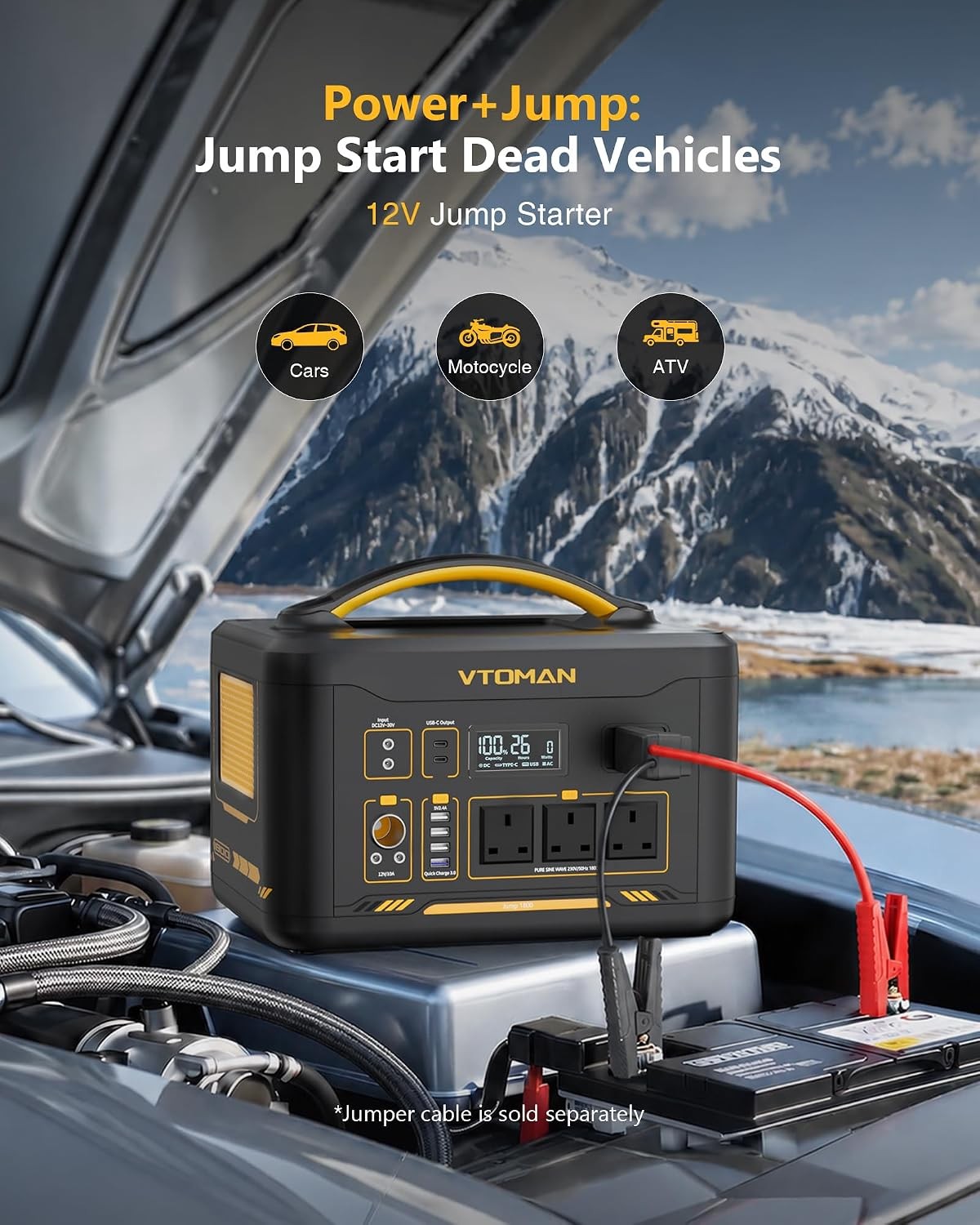 VTOMAN Jump 1800 Portable Power Station, 1548Wh LiFePO4 Solar Generator 1800W