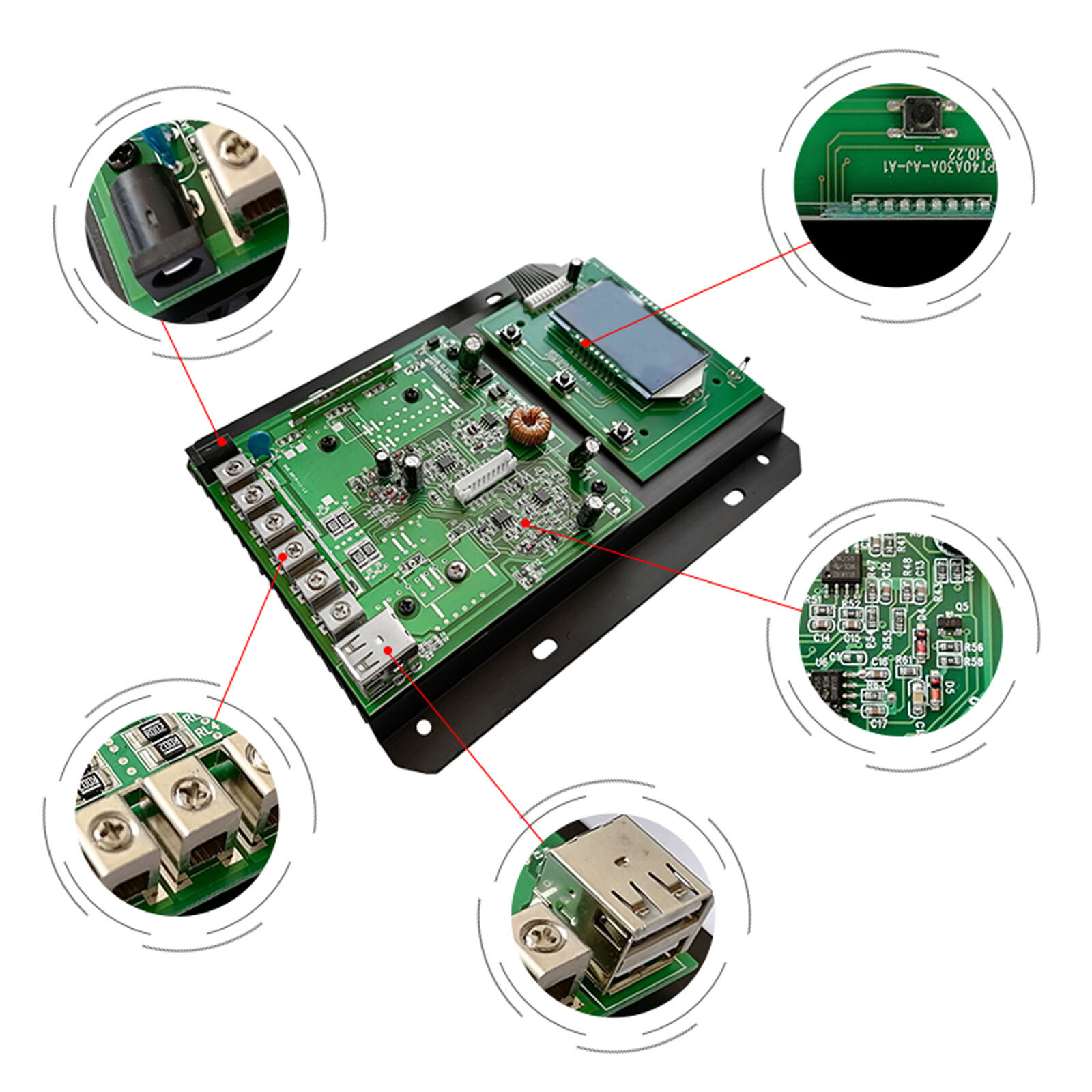 20-60A MPPT Solar Charge Controller Charger 12V/24V/48V with Color LCD Display E