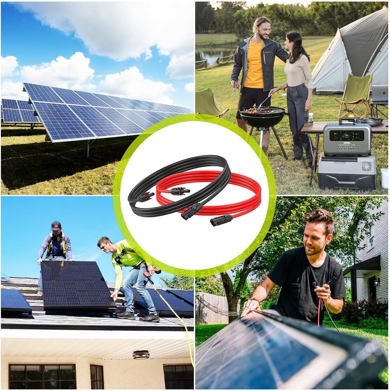 6.6Ft 10AWG, Solar Wire with Tool-Free Solar Connectors, Waterproof Solar Pan…