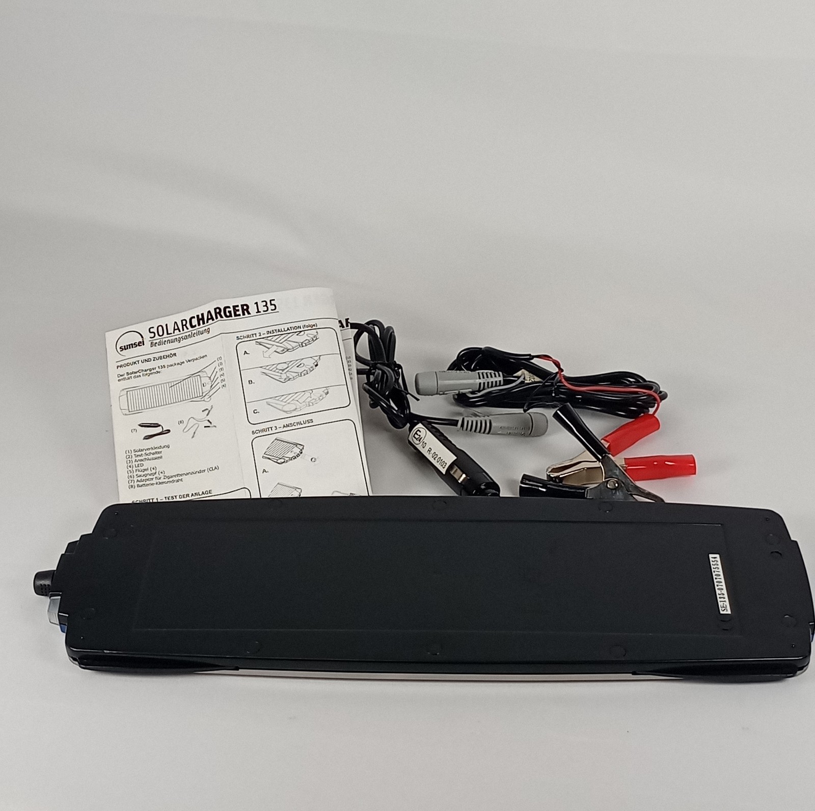 Sunsei SolarCharger 135 SE-135 Solar Battery Maintainer Panel w/ Manual & Cables