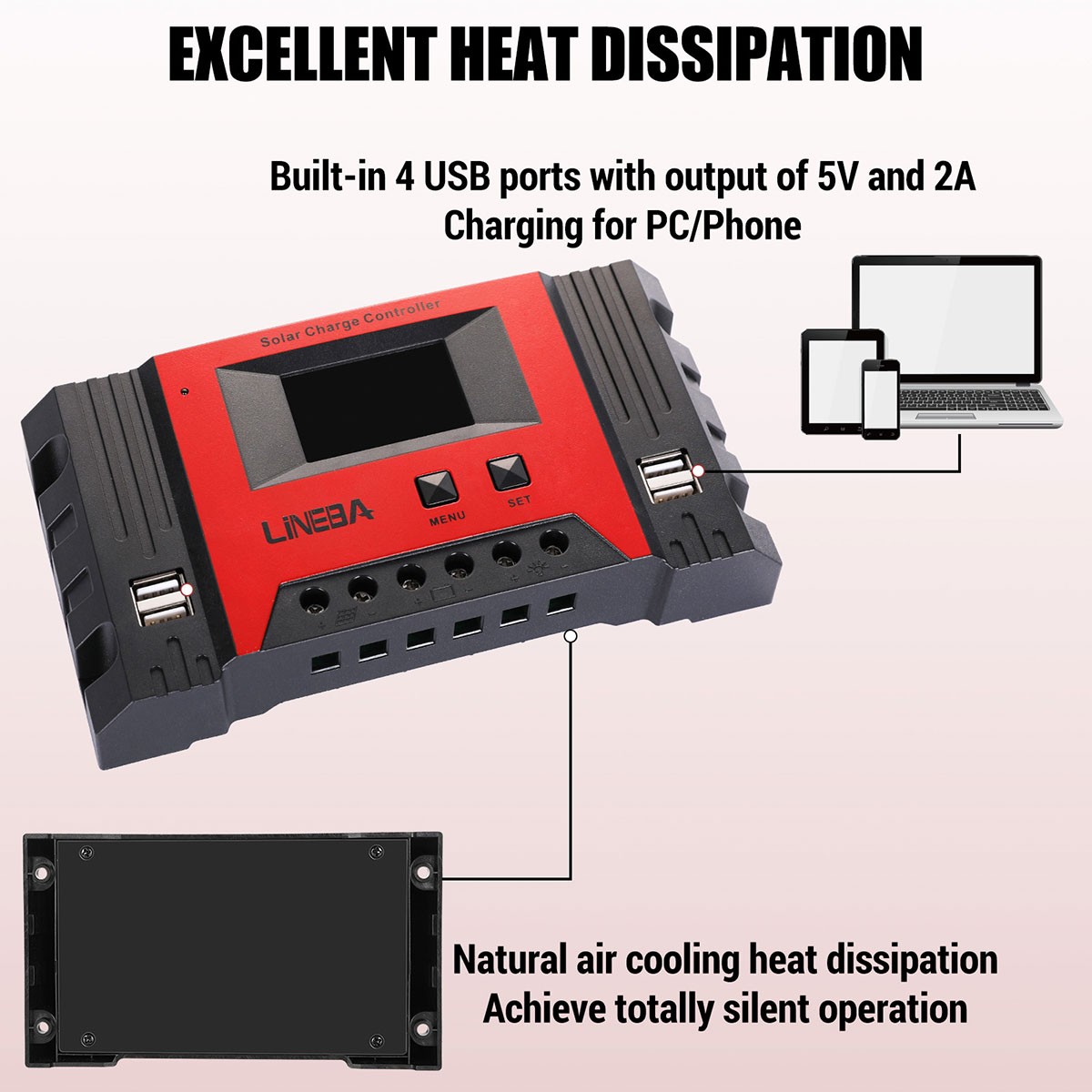 5200W PWM Solar Charge Controller 100A 12V 24V 48V USB Battery PV Regulator Auto