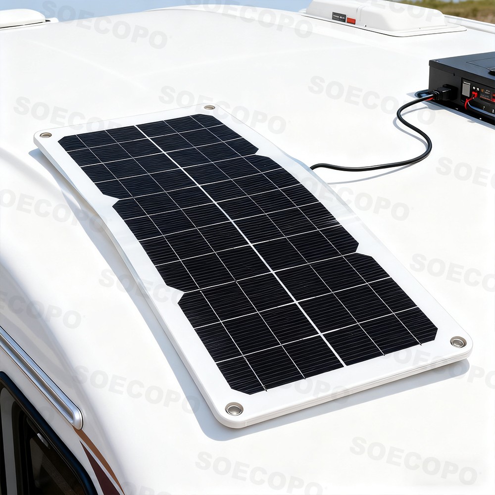SOECOPO 150W Monocrystalline Solar Panel with USB/Type-C/DC Triple Output for Ca