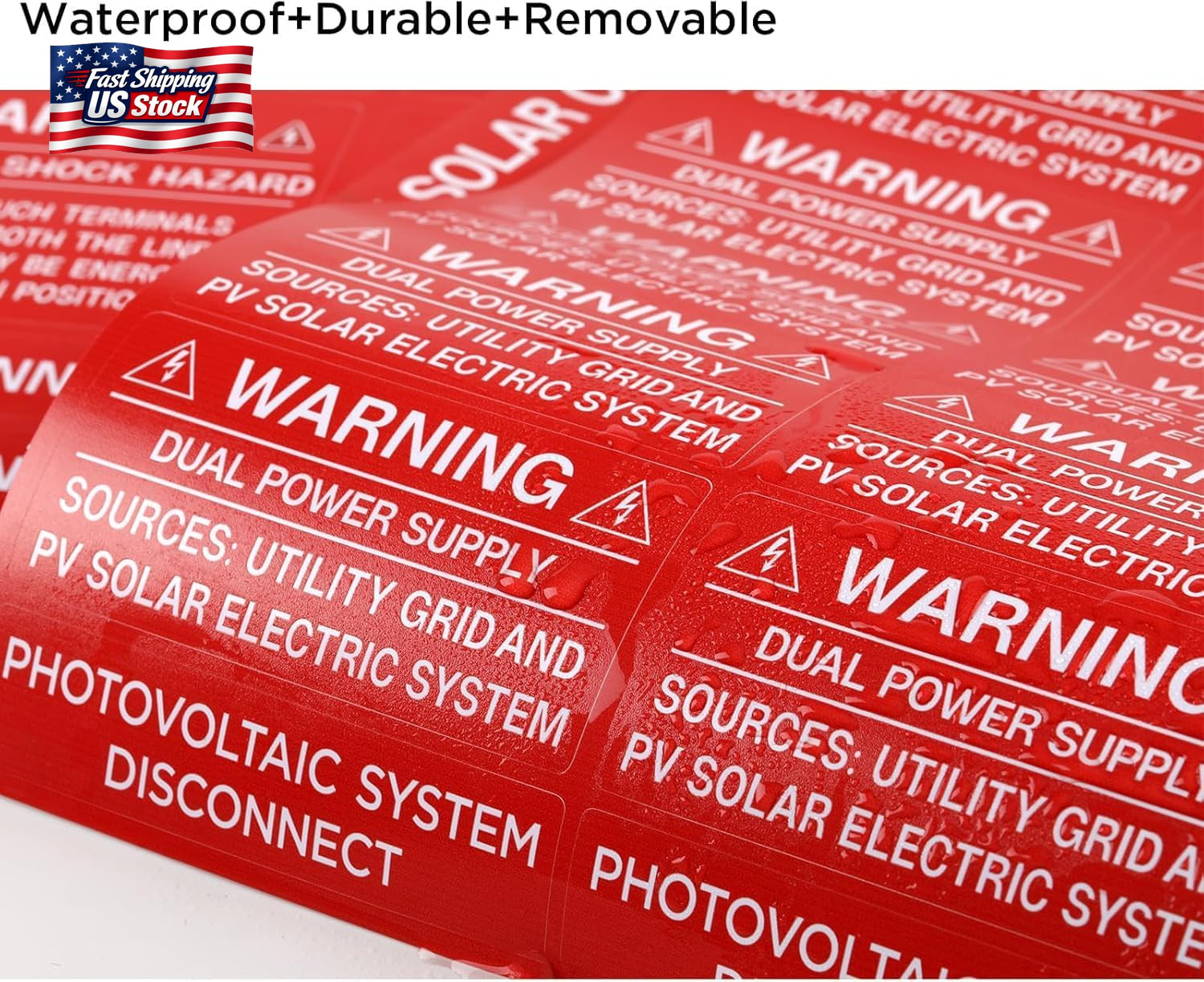 62-Pack Solar PV System Label Kit – Code 2020/2023 Compliant Photovoltaic Sticke