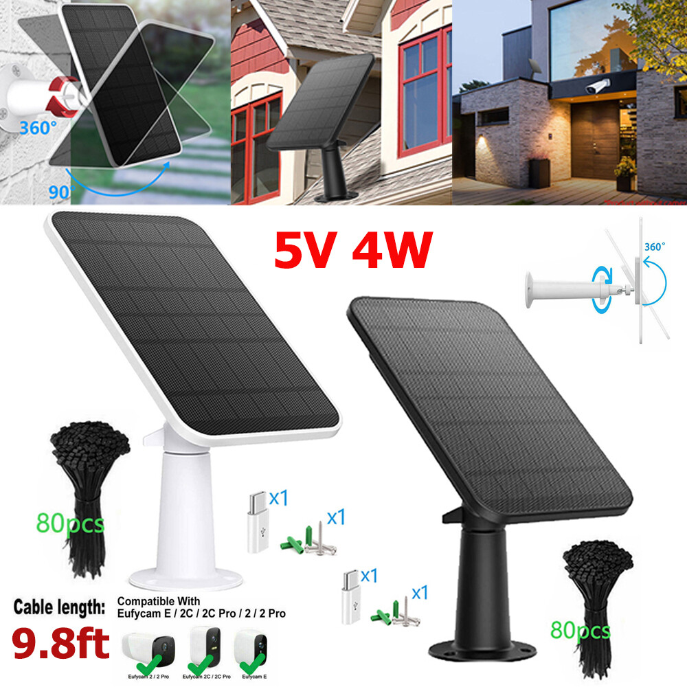 Solar Panels for Eufy Cam Eufycam E/2C/E/2 Pro Wall Mount With 9.8ft Power Cable