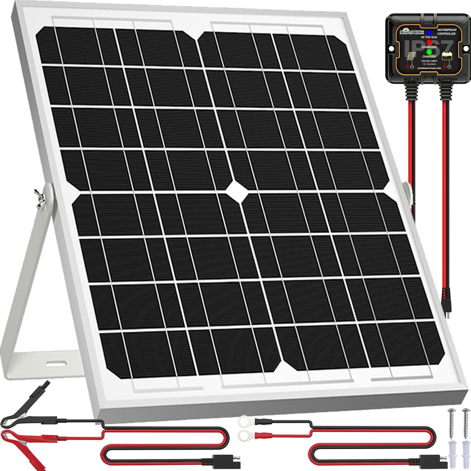 Solar Panel Kit 20W 12V, Waterproof Solar Battery Trickle Charger Maintainer …