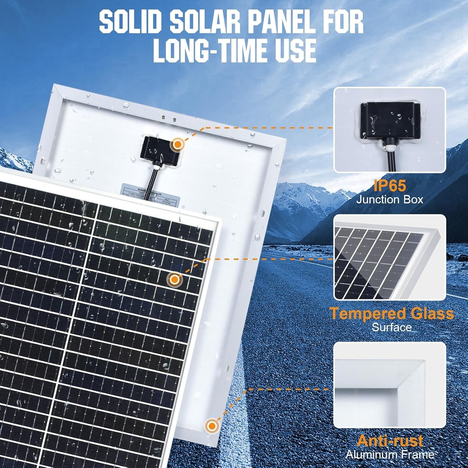 ECO-WORTHY Solar Kit 25W 12V Solar Battery Charger Trickle Maintainer, 25W Solar