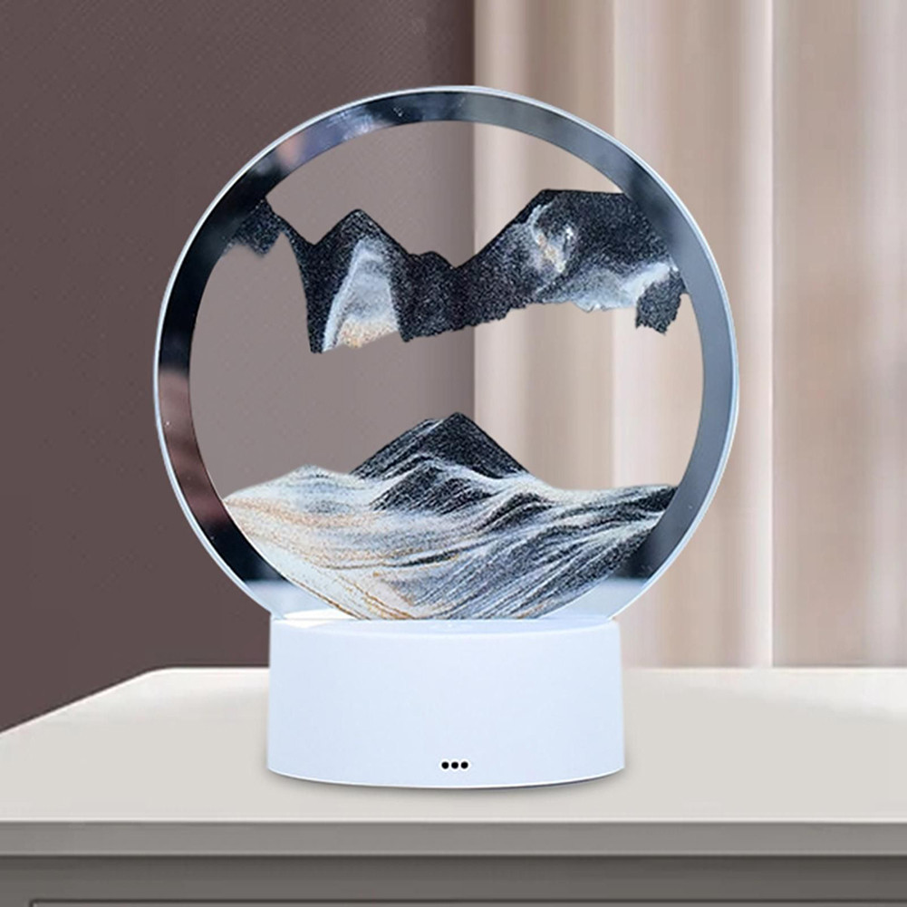 Sand Motion Hourglass Desk Lamp with Gentle Illumination for Bedroom or Office