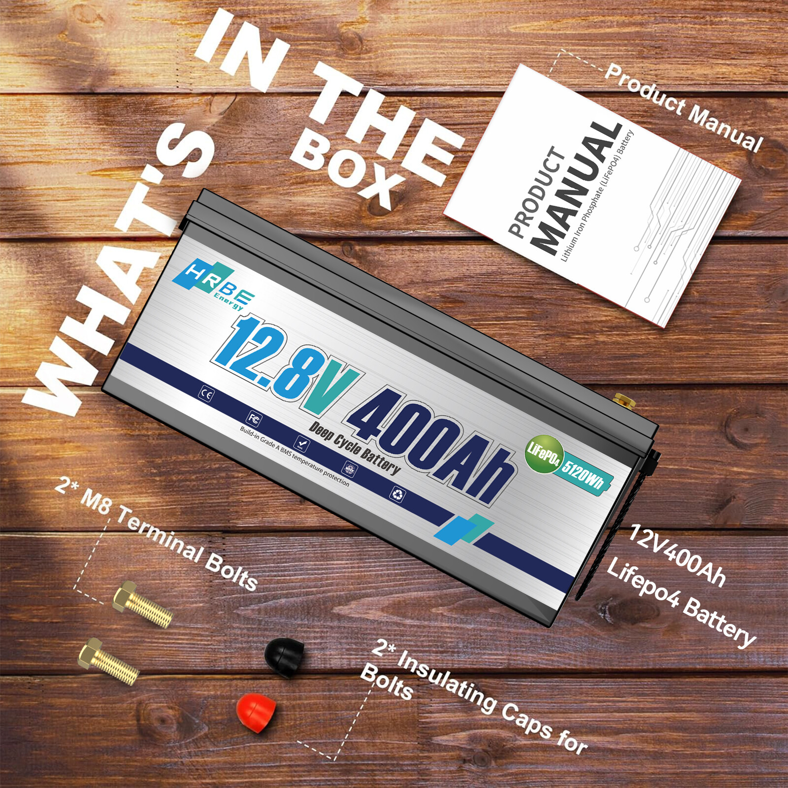 12V 400Ah LiFePO4 Lithium Battery Deep Cycles 5120Wh Power 200A BMS for RV Solar