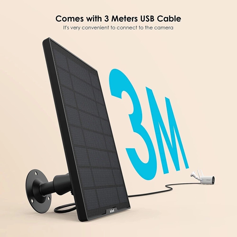 3W Solar Panel for Outdoor Wireless Security Camera CCTV Micro USB Port