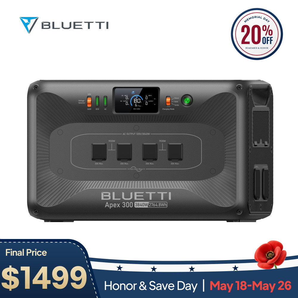 BLUETTI Apex 300 2764.8Wh 3840W Portable Power Station LFP Battery for Backup