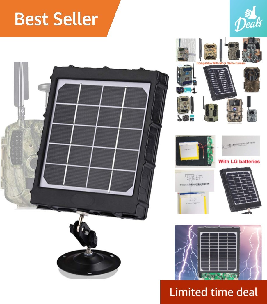 Durable 3W Solar Charger for 12V/9V/6V Trail Cameras – Lightweight & Efficient