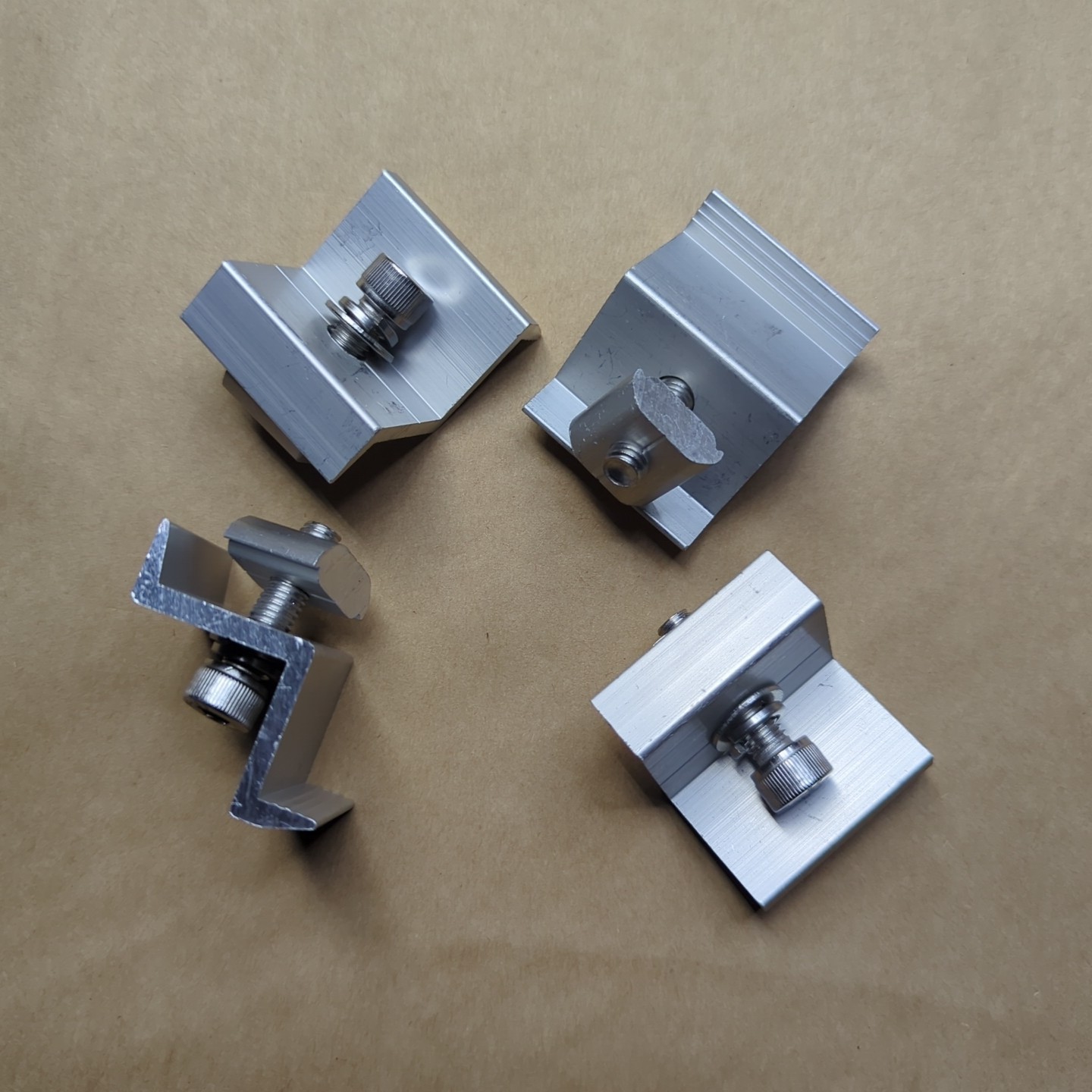 Solar Panel U Mini Rail Kit Mounting Bracket Aluminum For 4 Solar Panels 35mm