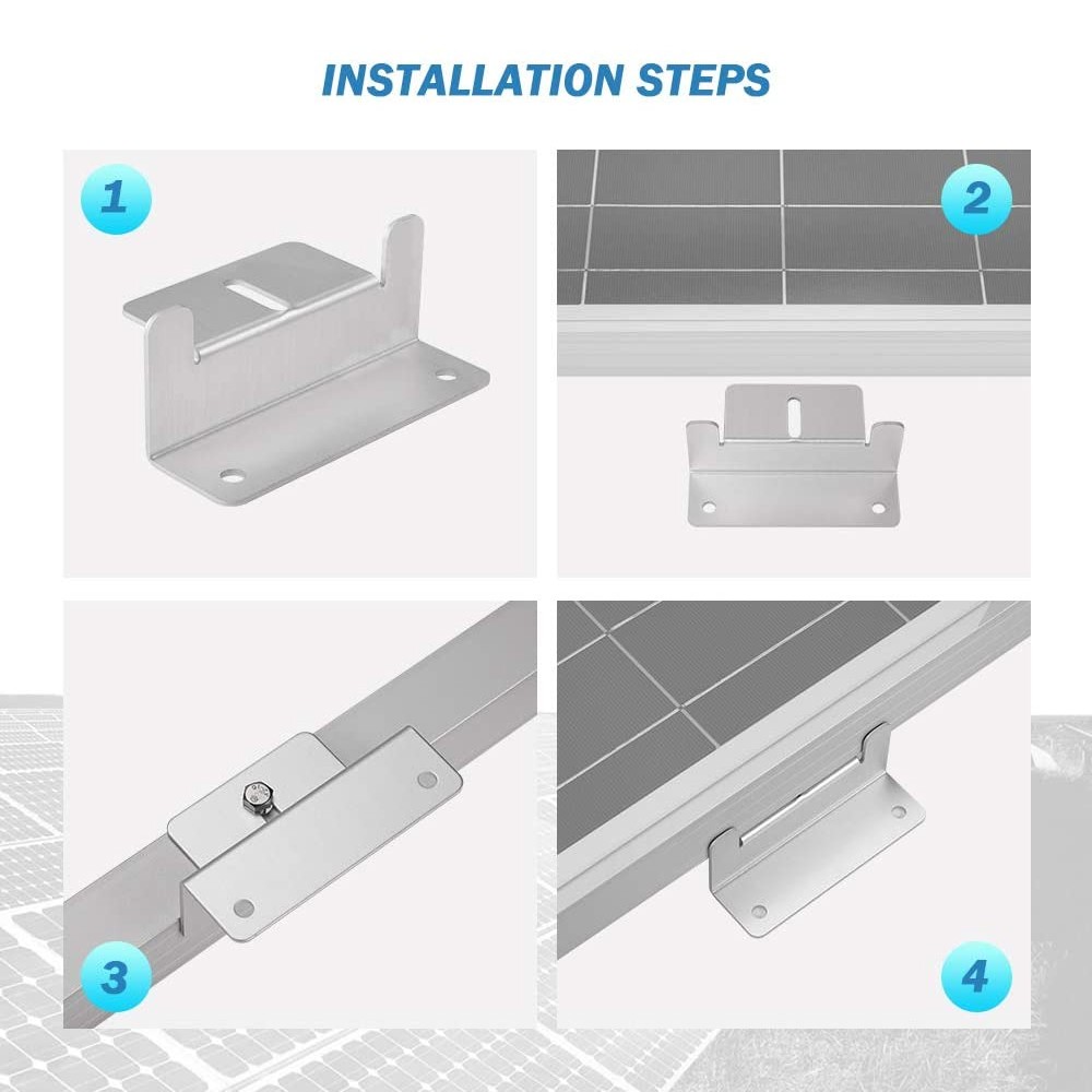 4Pcs Solar Panel Mounting Z Brackets Aluminum – RV Boat Wall Off Gird Roof Inst