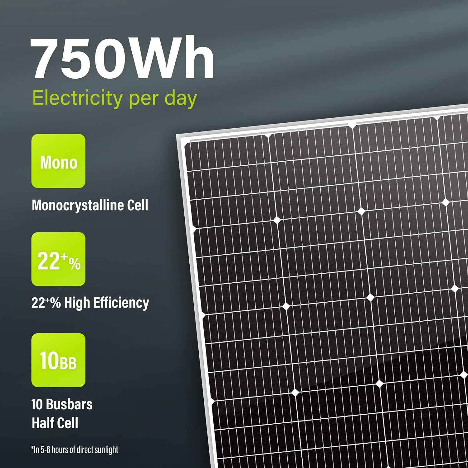 Newpowa 150W(Watt) 10BB Solar Panel Monocrystalline 12V High Efficiency PV Modul