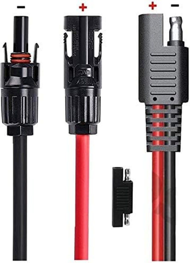 Solar Panel to SAE Adapter with MC4 Connector Extension Cable 10AWG for Easy
