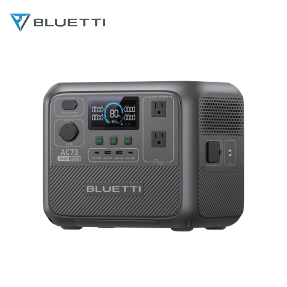 BLUETTI AC70 1000W 768Wh Portable Power Station Solar Generator for Outdoors