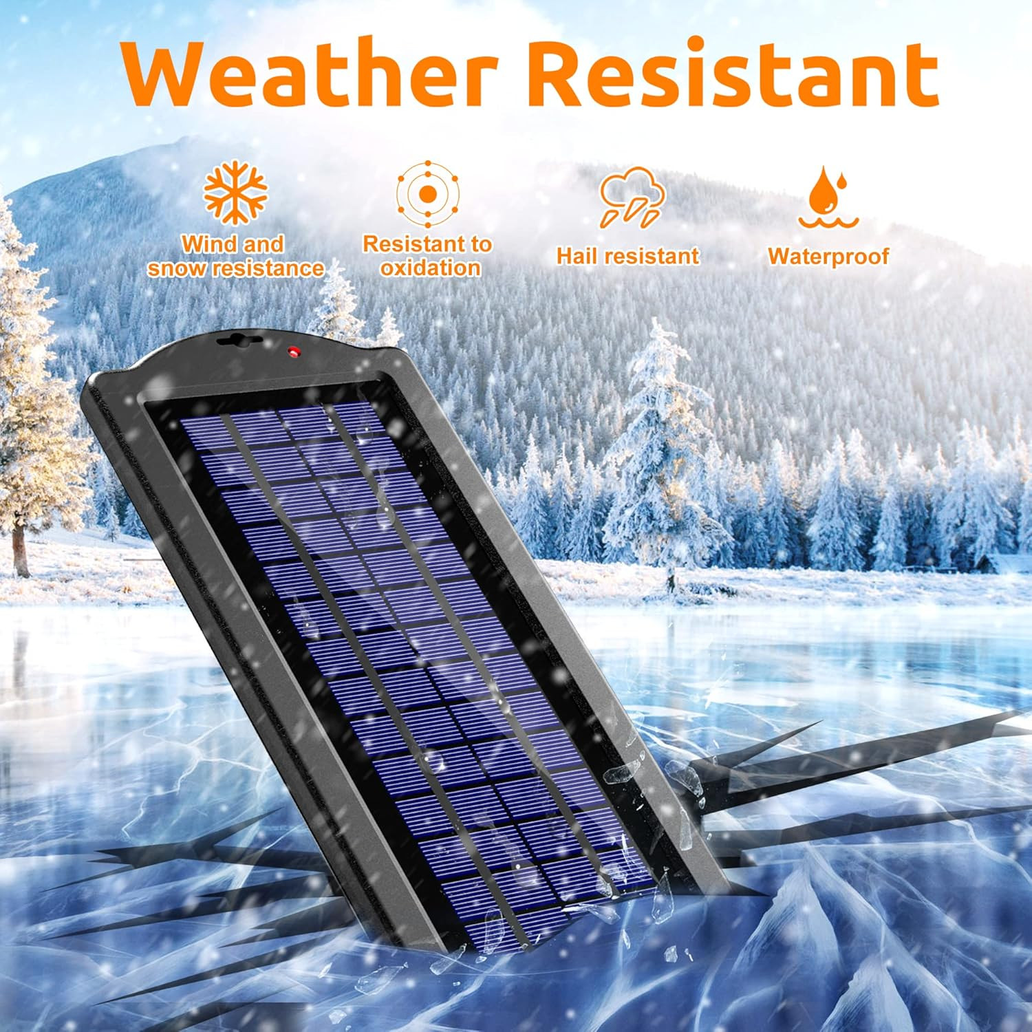 12V Solar Trickle Charger for Car Battery Solar Battery Charger 12 Volt Waterpro
