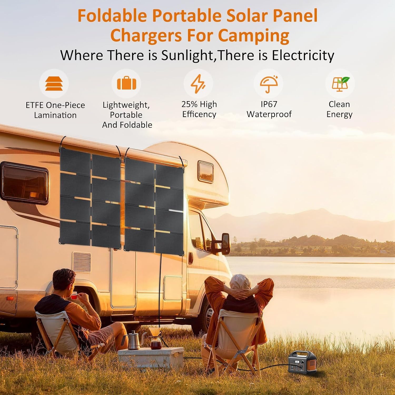 Solar Panel 45W Portable Solar Panels 25% High Efficiency Foldable Charger | Lig