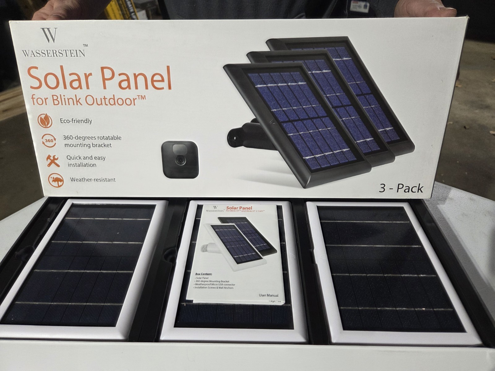 Wasserstein 3 Pack Solar Panels For Blink Outdoor Cameras WHITE