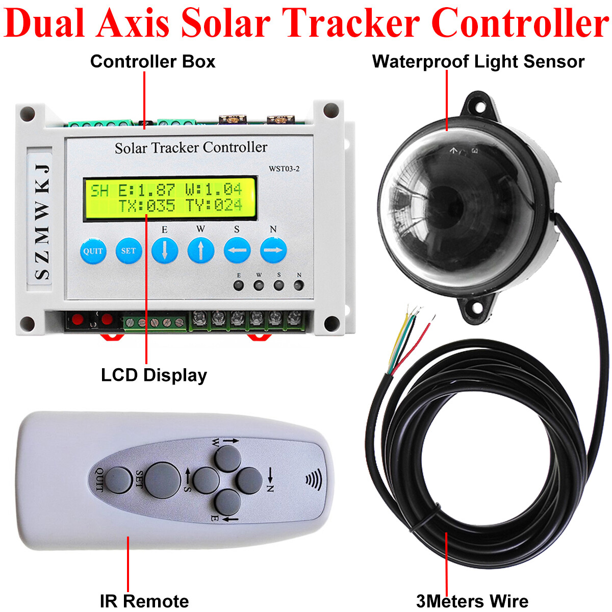 6000N Dual Axis Solar Tracker -Solar Panel Tracking System Complete Sunlight Kit