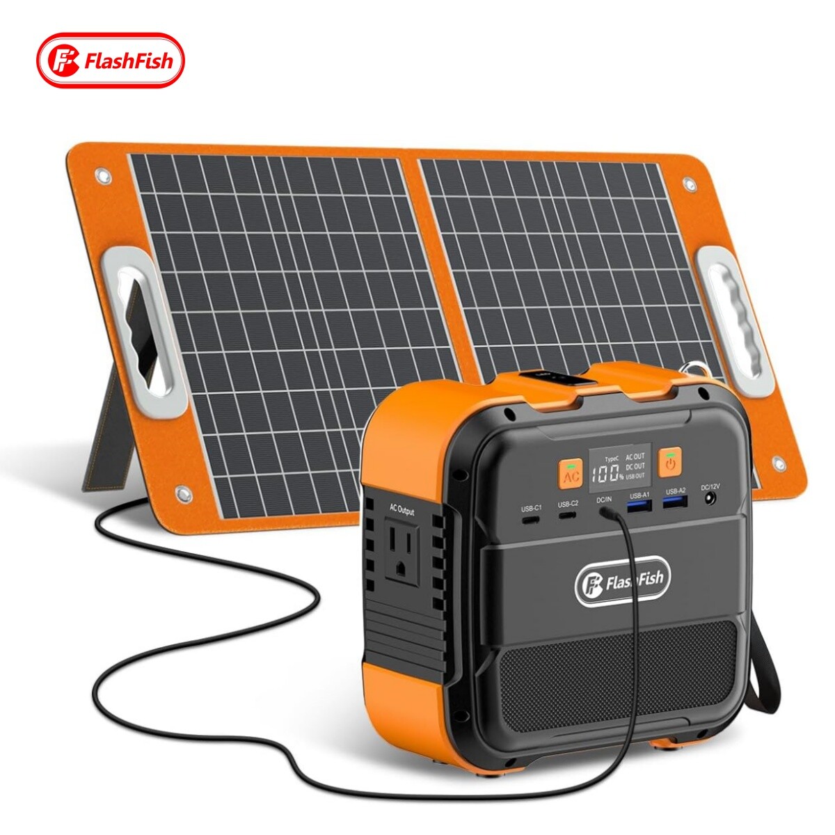 Foldable Solar Panel 60W With 98Wh Portable 120W Power Station Backup Generator