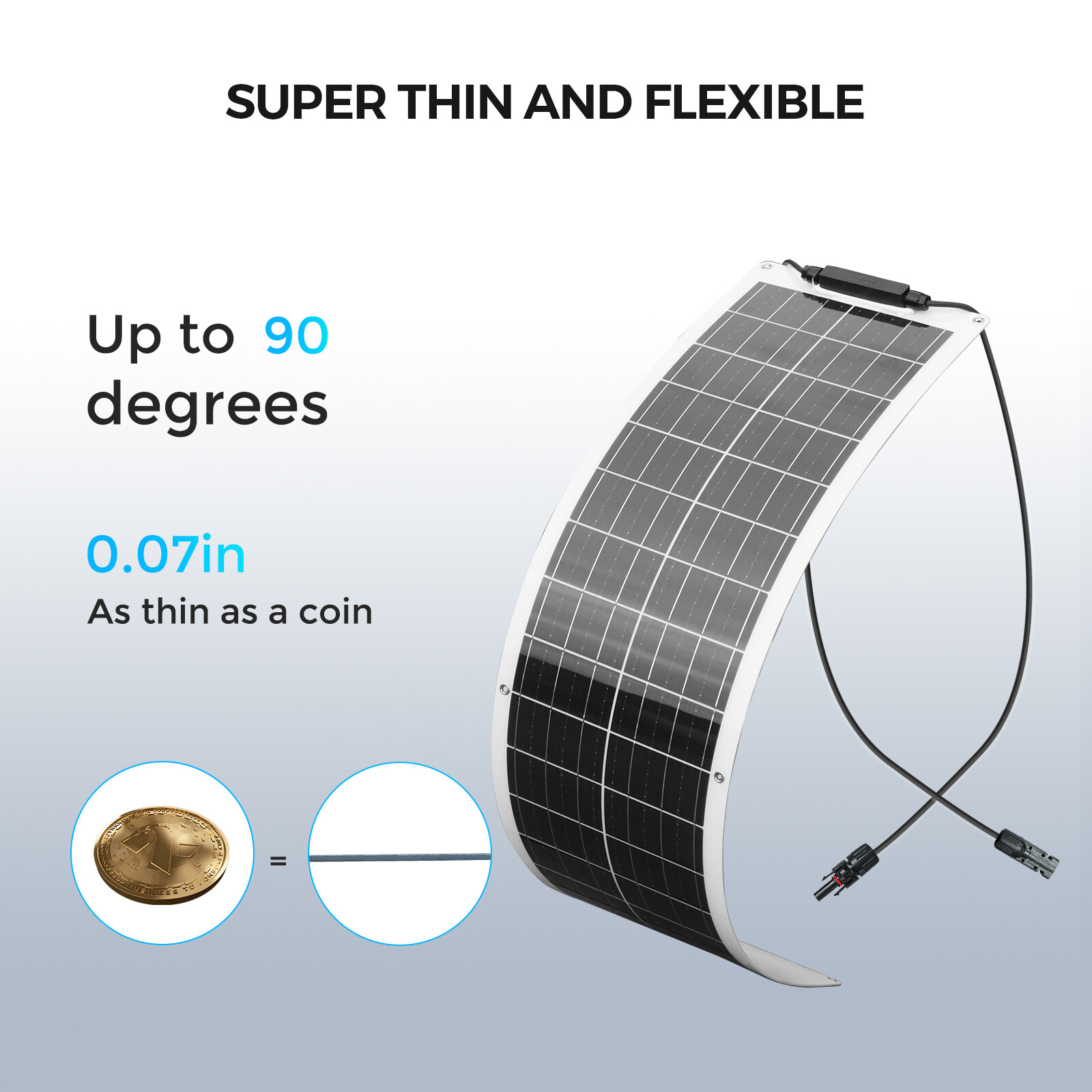 50w 12v Solar Panel Kit 50W Flexible Module Black 10A Charge Controller RV