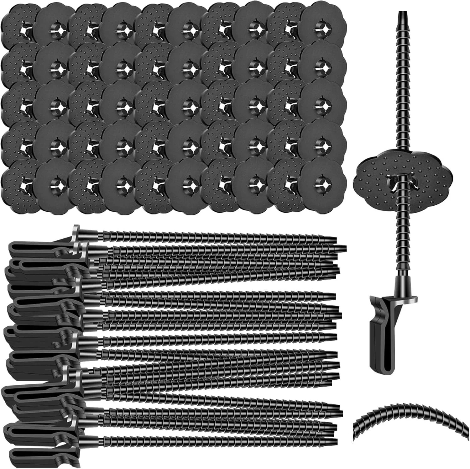 100 Sets Nylon Fasteners Clips for Solar Panel Bird Guard,Critter Guard Clips fo