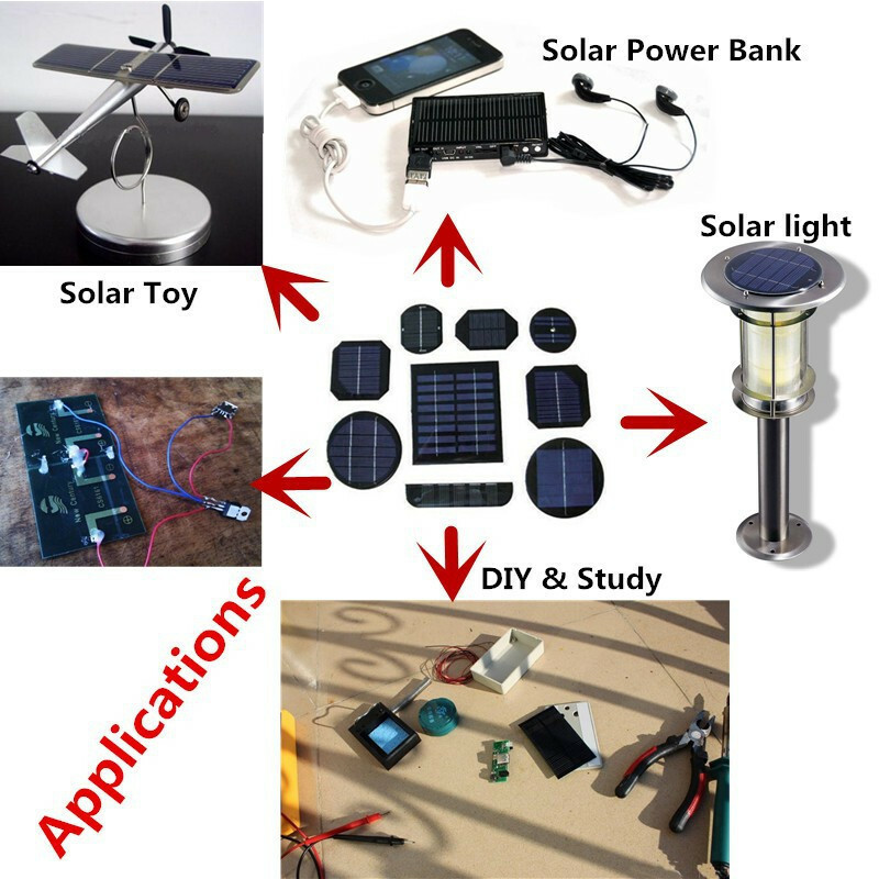 Mini Solar Panel 0.5V 0.49W Solar Cells Photovoltaic Panels For DIY Toy 52x52mm