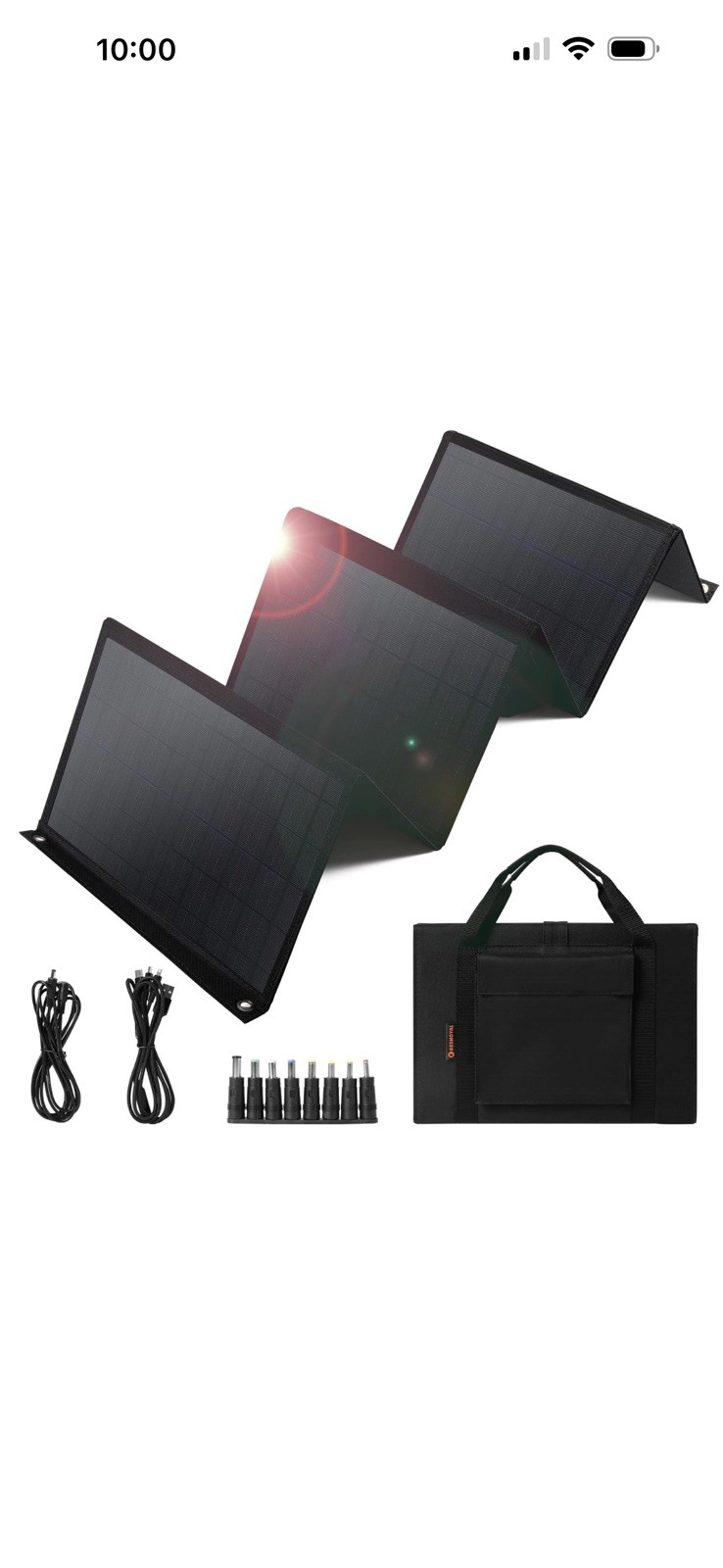 Portable Solar Panel – 60W Foldable Solar Panels with 5V USB and 18V DC for C…