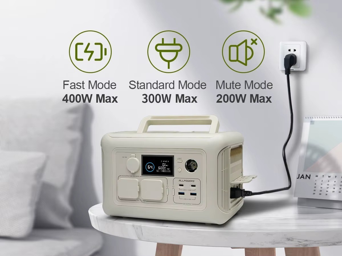 R600 Portable Generator 299Wh 600W Powerstation with AC Outlets LiFePO4 Battery
