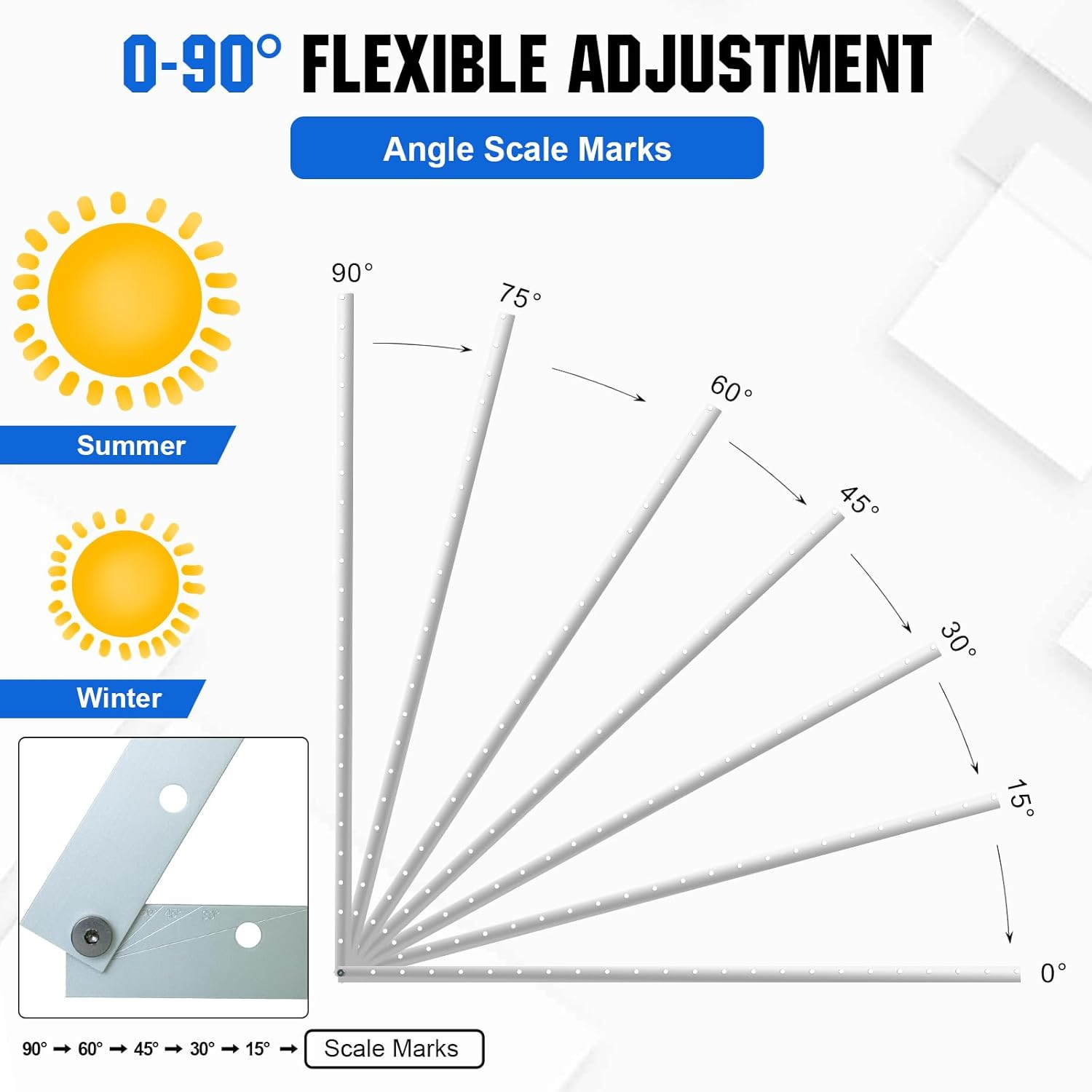 4 Sets 45Inch Adjustable Solar Panel Mount Brackets Stand with Foldable Tilt Leg