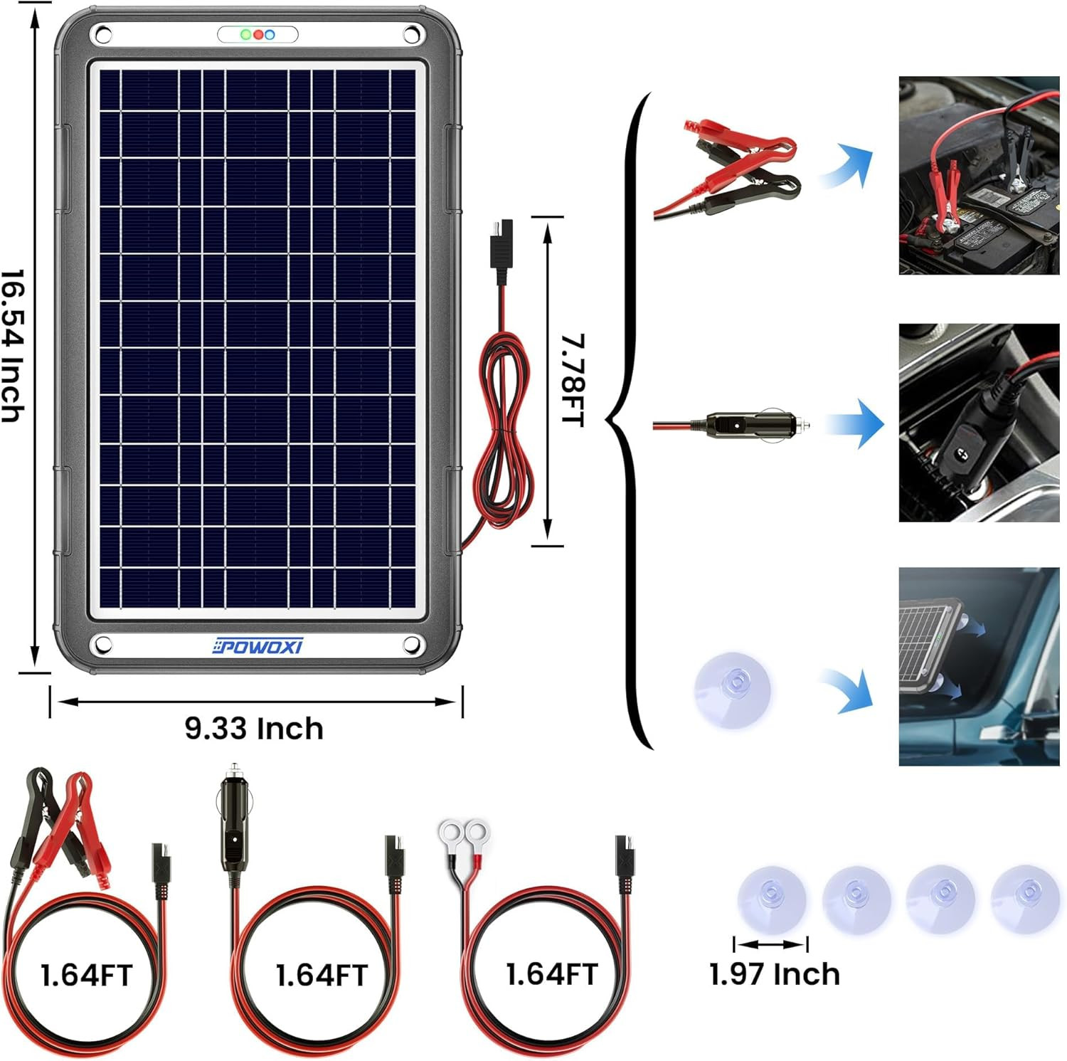12V Solar Car Battery Charger: 12W Solar Trickle Charger Maintainer with MPPT Co