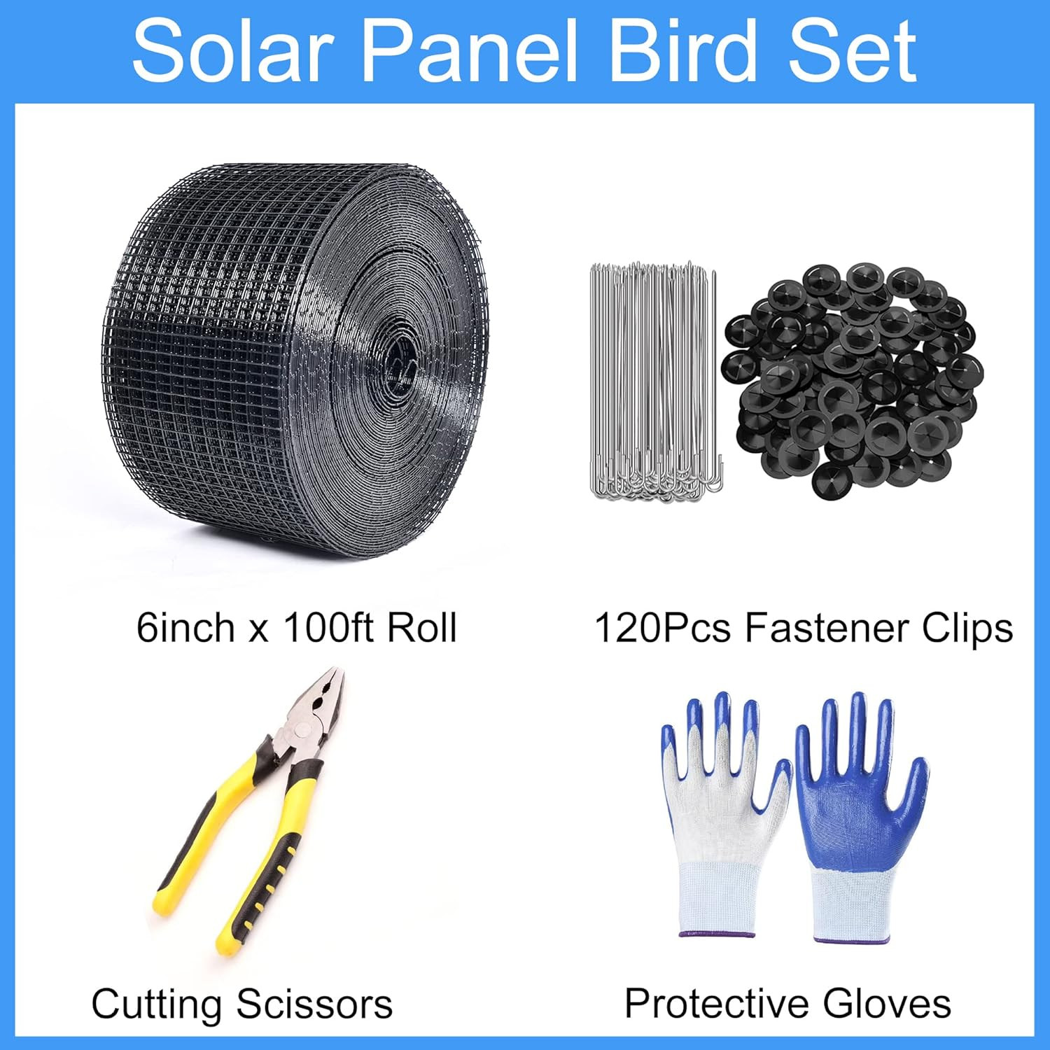 Solar Panel Guard, 6In X 100Ft PVC Coated Critter Guard Roll Kit for Solar Panel