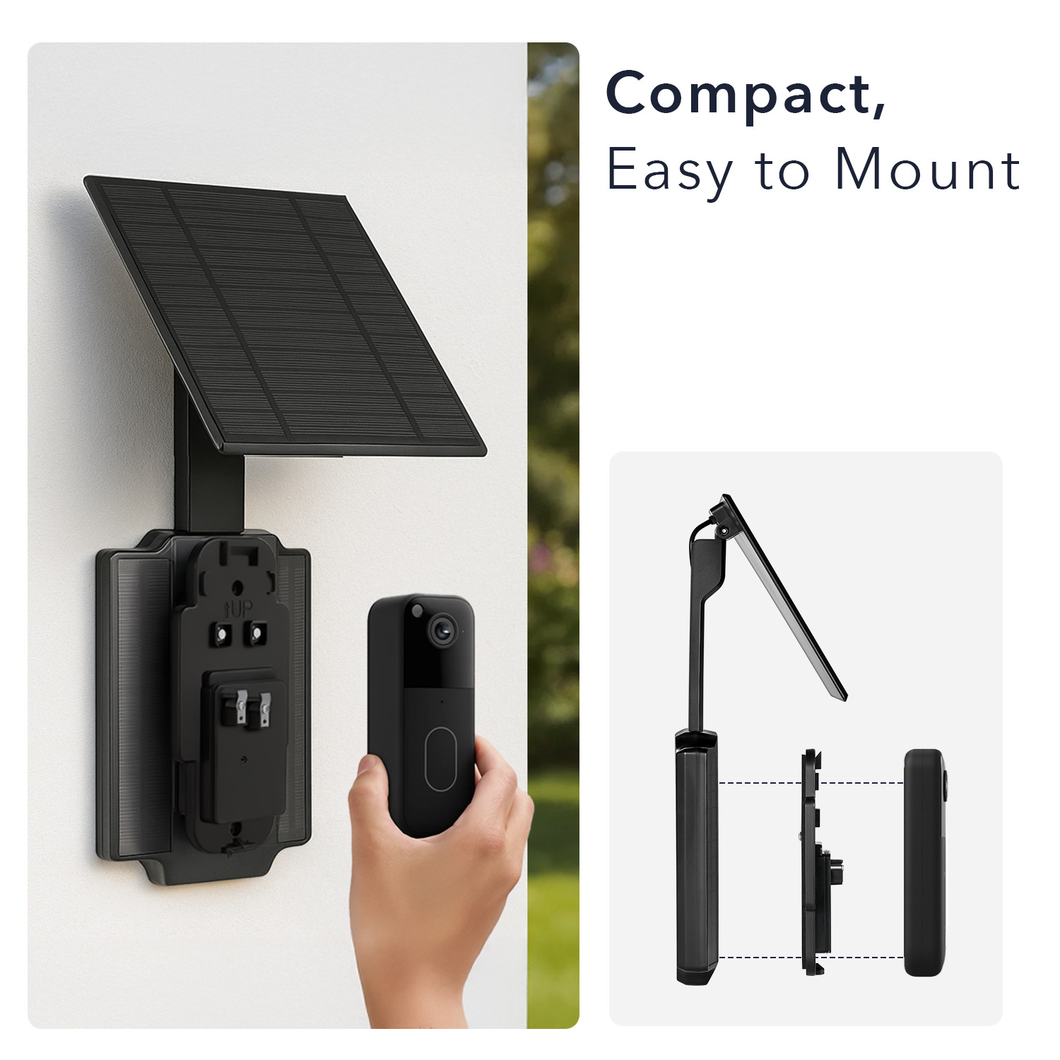 Wasserstein Solar Charger for Blink Video Doorbell (2nd Gen) Triple Solar Panels