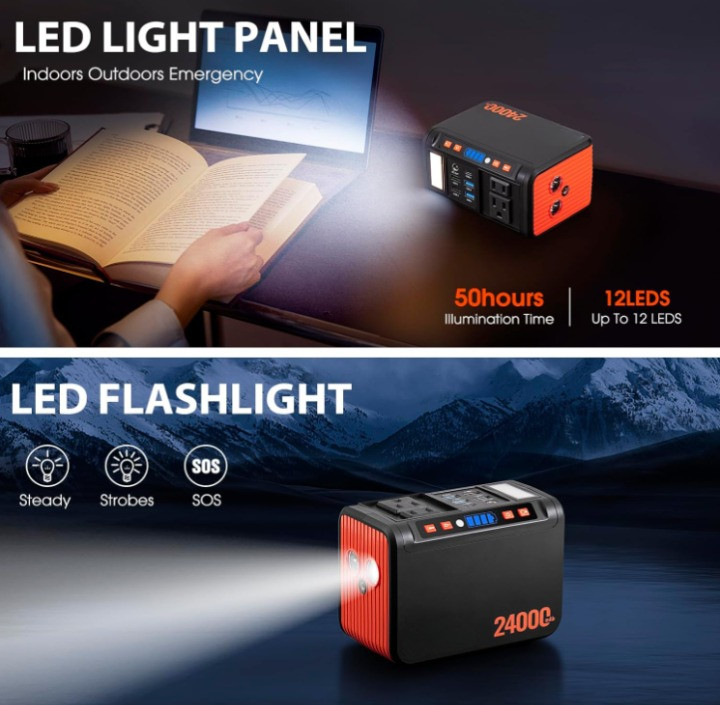 Estación portátil 88.8Wh con salida AC 110V para camping y emergencia, Nuevo