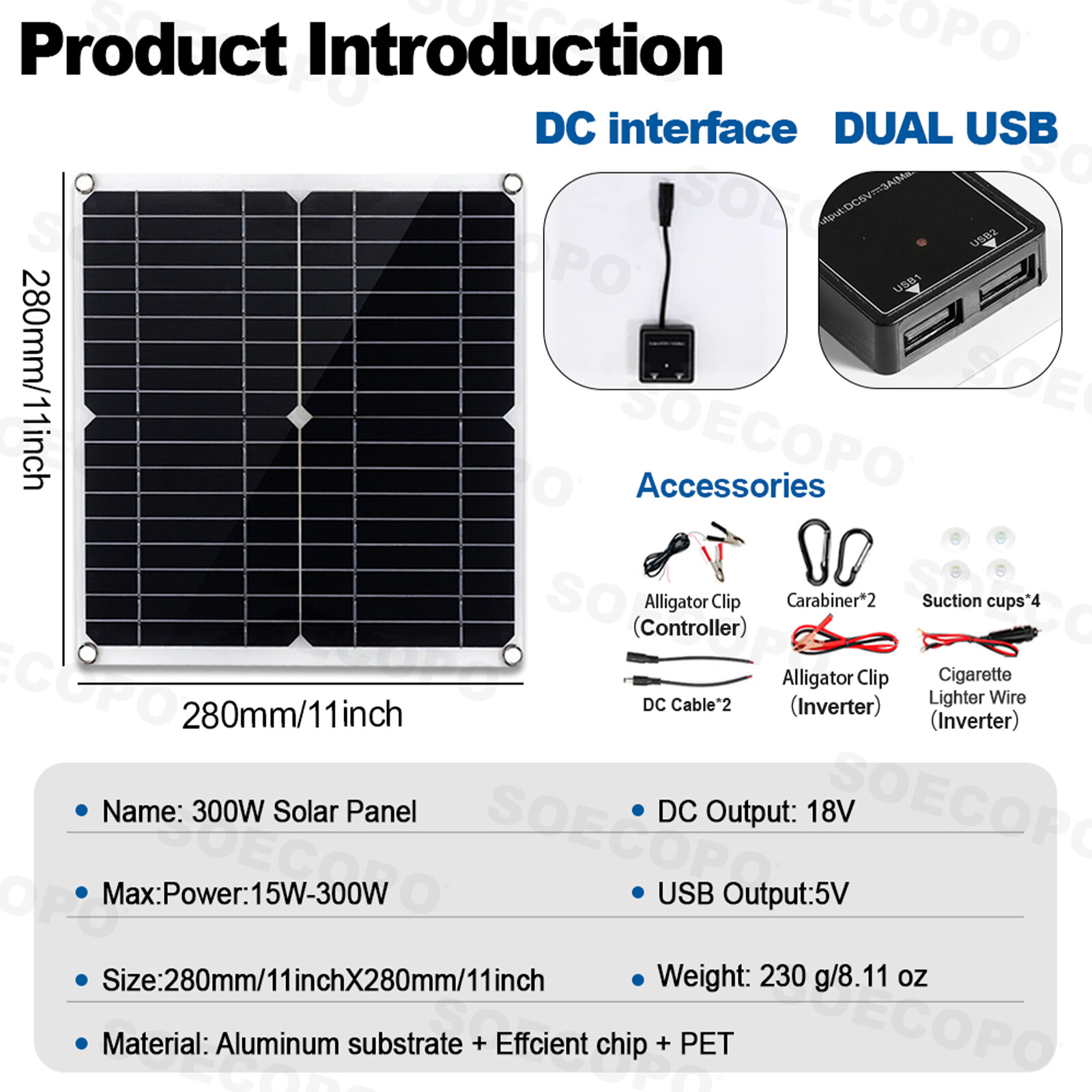 Solar Full Kit 8000w 110v Inverter 300W Solar Panel Home 100A Controller System