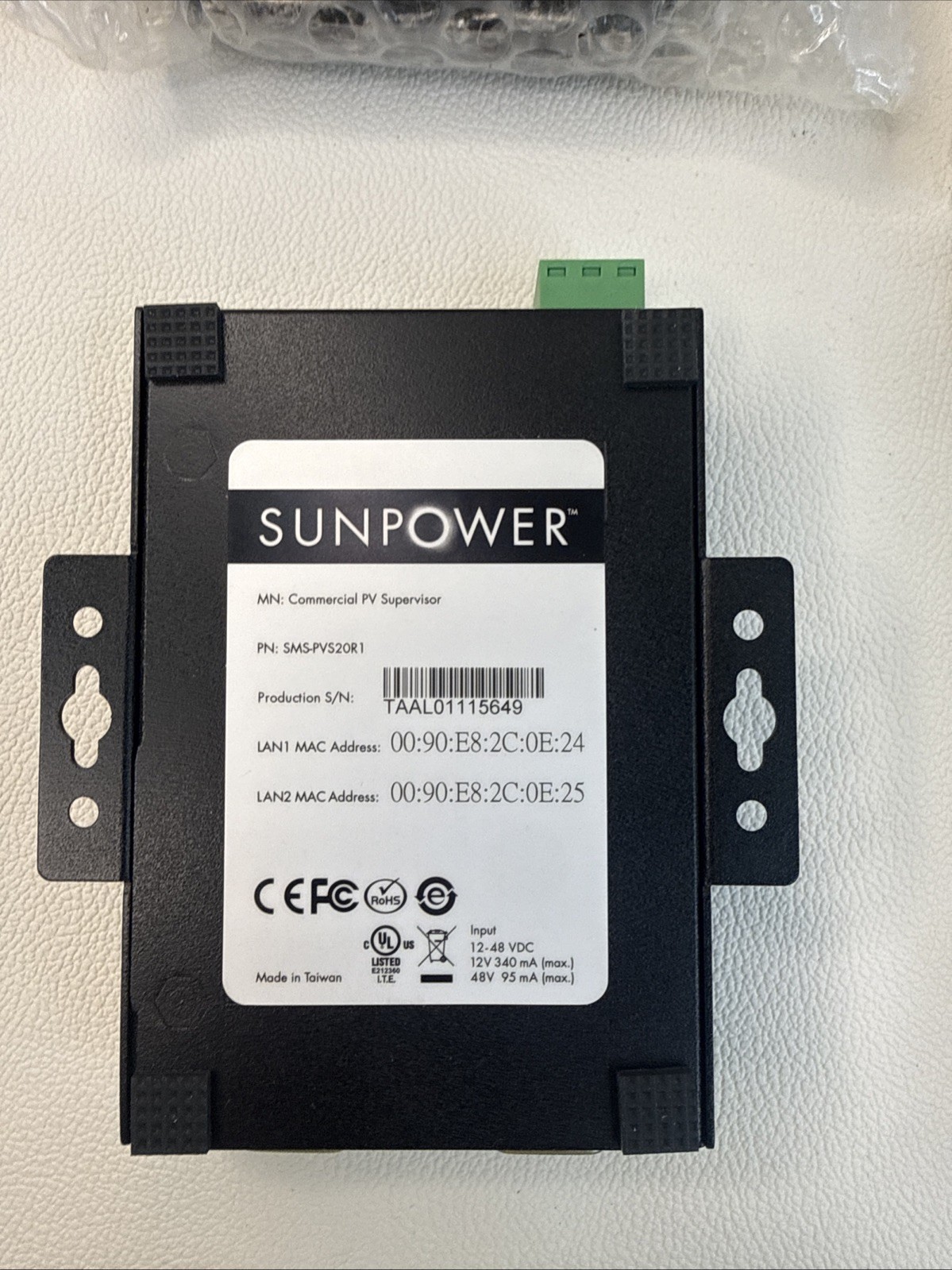 Sunpower Commercial PV Supervisor SMS-PVS20R1 Only
